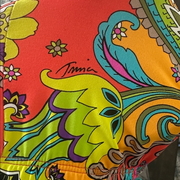 Trina Turk Bohemian Paisley Printed Wide Leg Beach Pants Nylon Stretch Medium - Picture 14 of 16